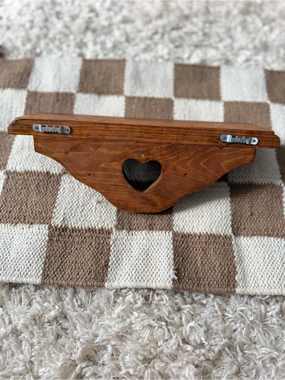 Finished Oak Wood Wall Shelf Country Heart 10’’ Boho Rustic Cottage Farmhouse